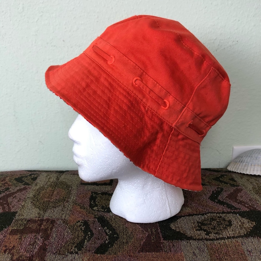 Orange And Striped Reversible Bucket One Size 19” - Picture 2 of 7